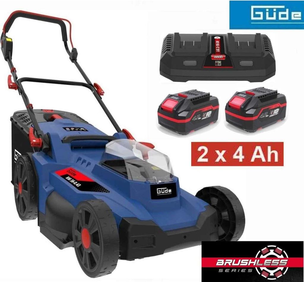 GÜDE Akku Rasenmäher RM 36/43 mit 2 x Akku 4.0 Ah, Produktbild 