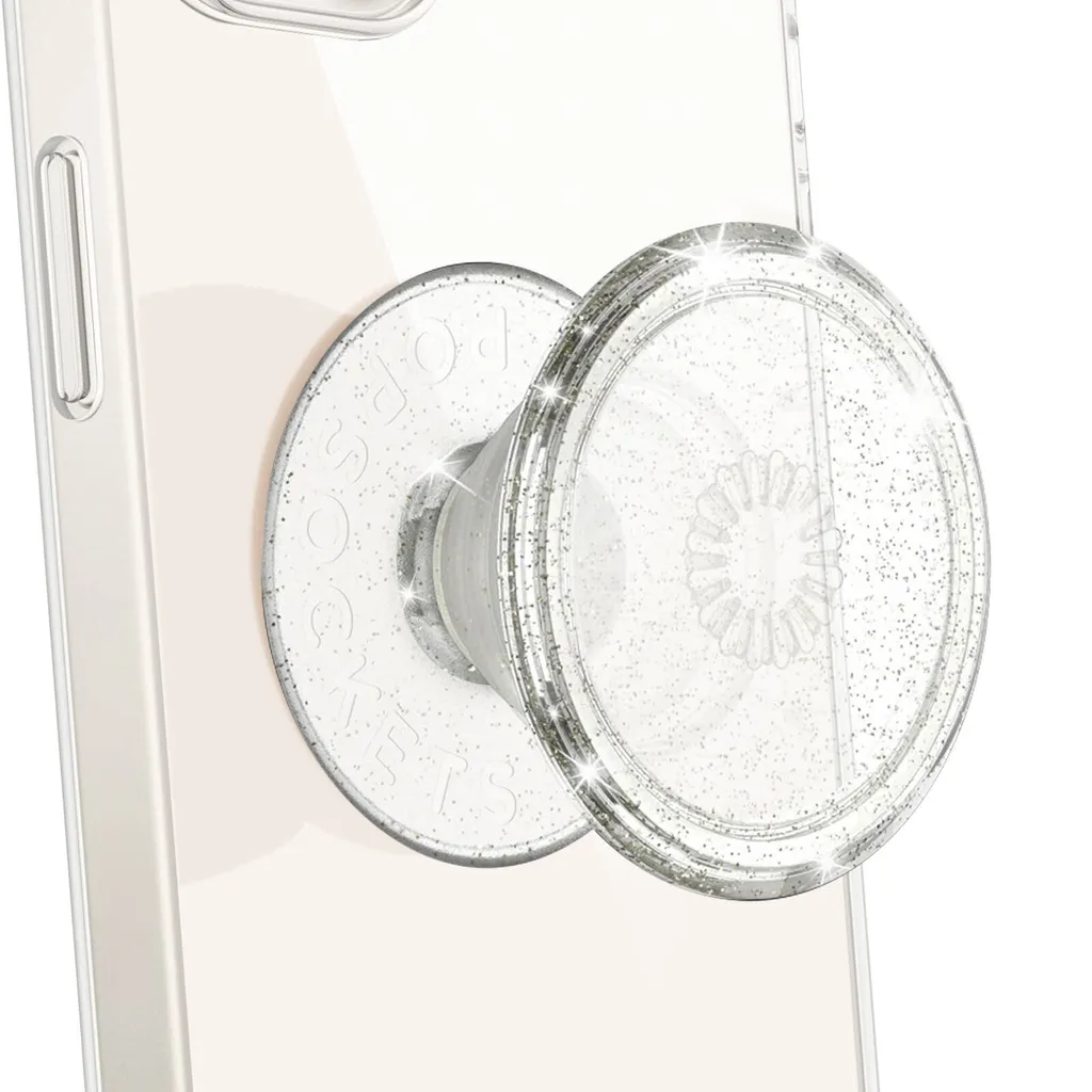 PopSockets PopGrip Clear Glitter Silver - Support de téléphone pailleté - 8