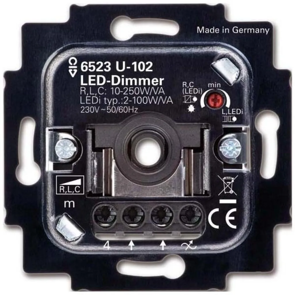 Variateur rotatif LED Busch Jäger 6523 U-102 anti-scintillement 230V
