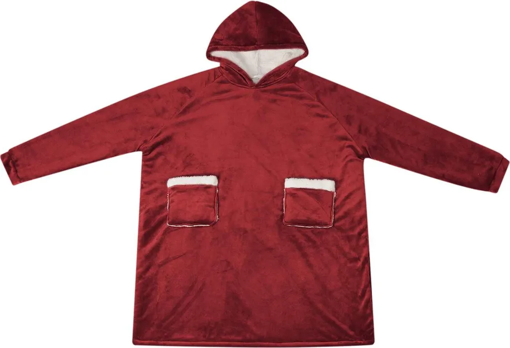 vidaXL Felpa con cappuccio Bordeauxrot S Pile e Flanell