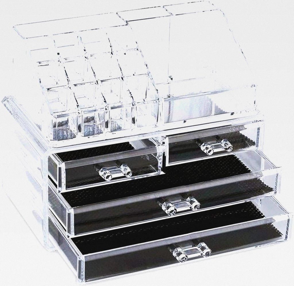 Make-up-Organizer mit 4 Schubladen, transparent mit Fächern