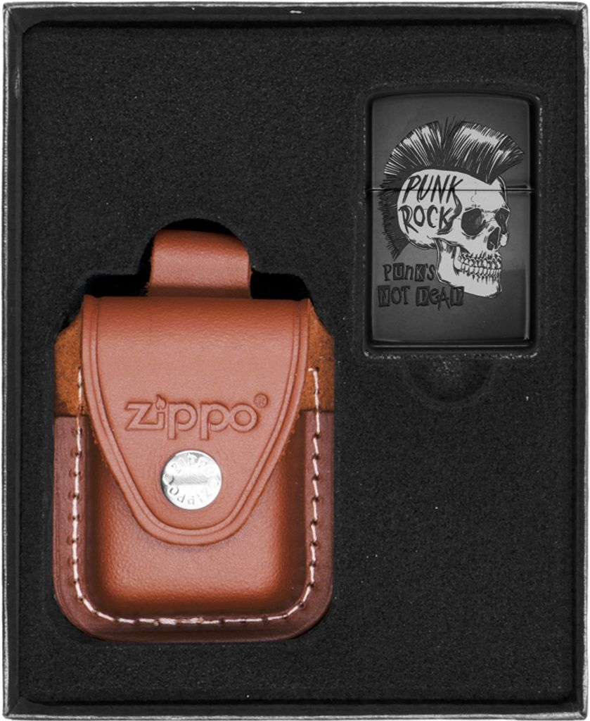 Feuerzeug-Set ZIPPO PUNK ROCK SKULL Geschenk No4