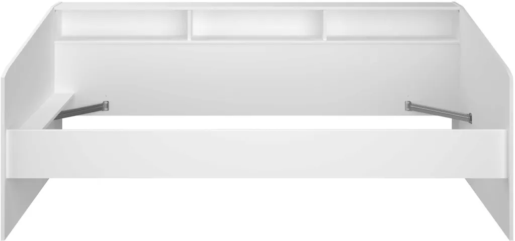 Lit junior Sleep 90x200 cm blanc et chêne avec étagères intégrées - 8
