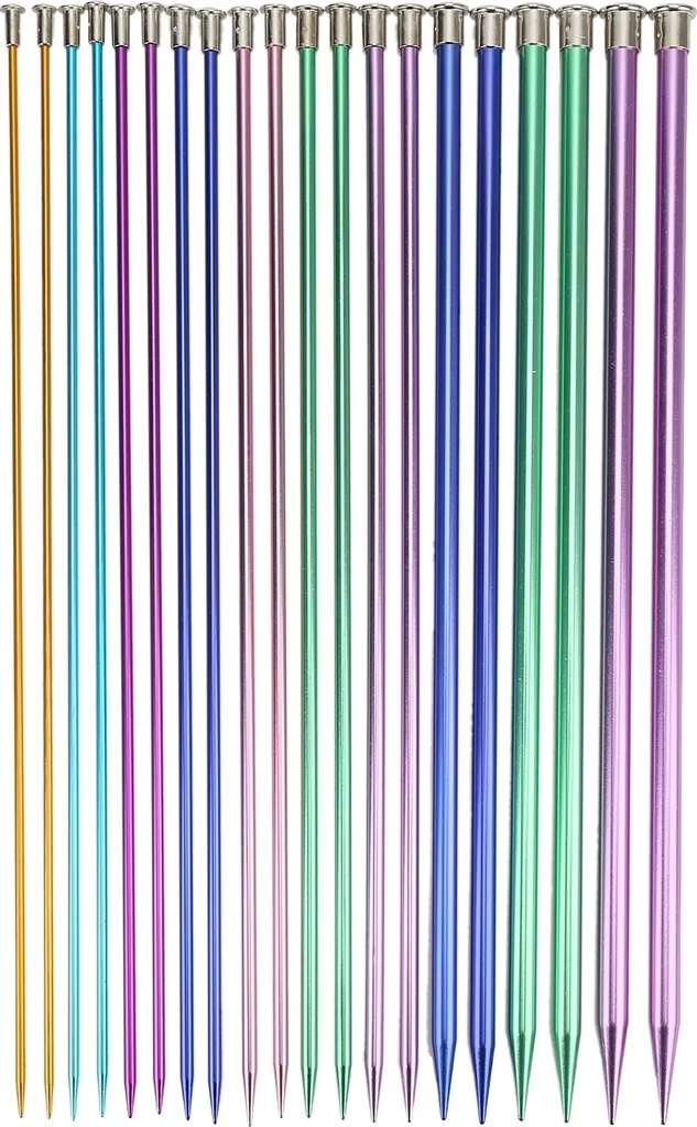 Aiguilles à tricoter en aluminium léger 35cm pour tricot fluide et rapide