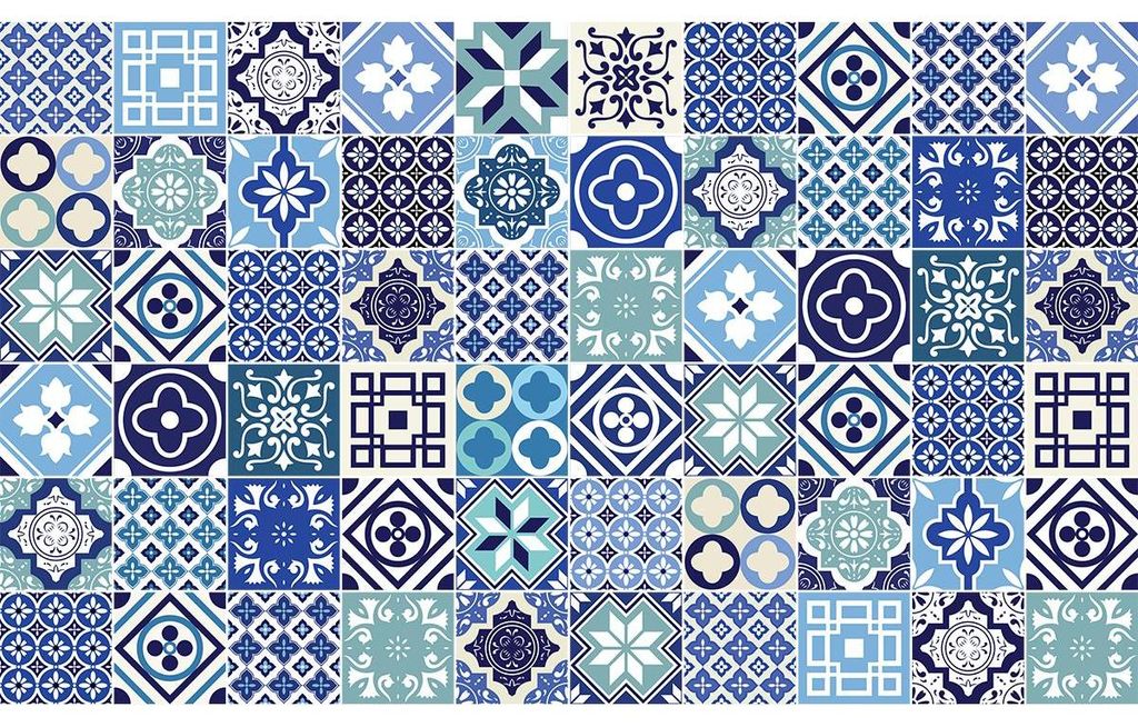 Selbstklebende Fliesenaufkleber für Küche und Bad – 60 Cindito Azulejos Fliesenaufkleber – 60 Aufkleber 15 x 15 cm