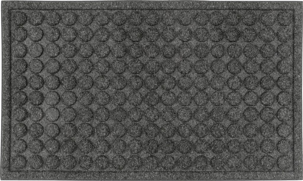 FORTENA Fußmatte Rechteckige 45 x 75 cm Grau rutschfeste für Innen & Außen - Schmutzfangmatte mit Gummibeschichtung, Recycelte Materialien