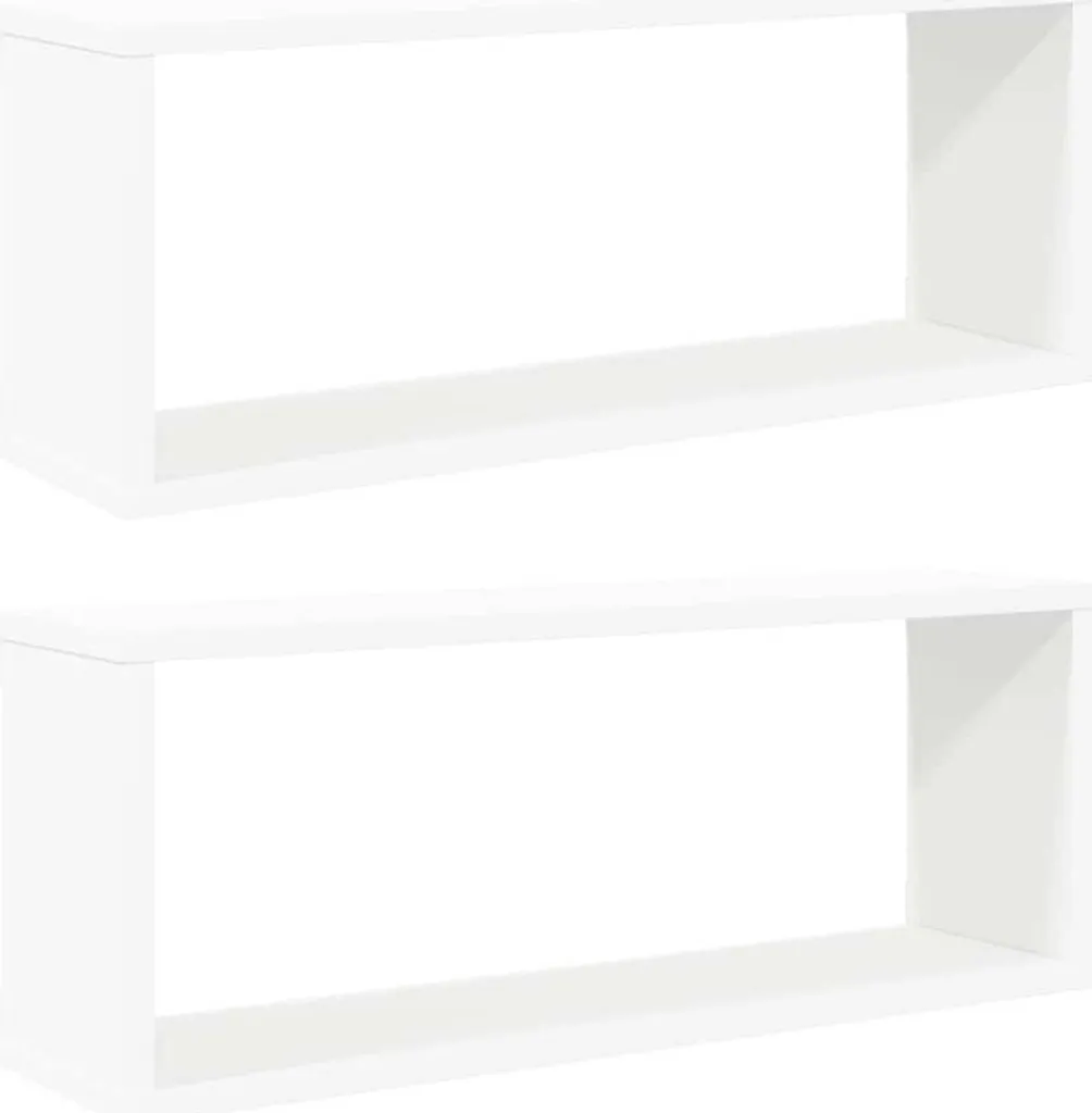 Set 2 Mensole Cubo vidaXL Bianco 60x23 cm - Scaffali Sospesi Moderni