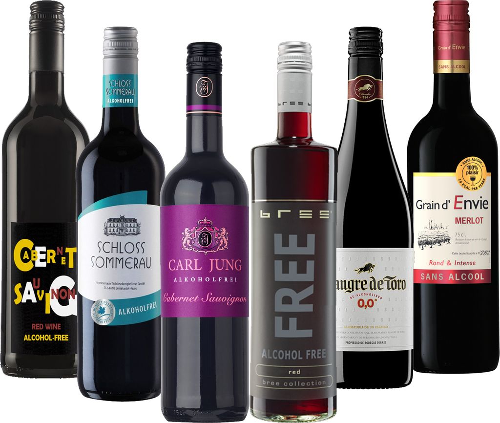 Alkoholfreies Rotwein Paket - 6 ausgewählte Rotweine - 6x Produktbild 