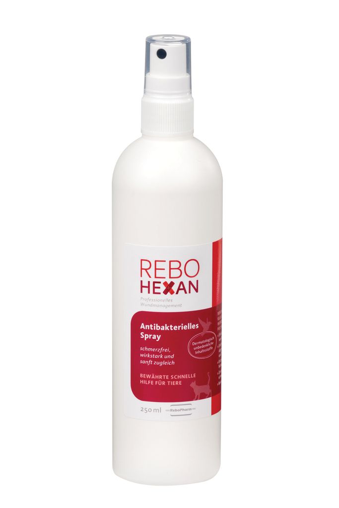 ReboHexan Wundspray 250 ml: Polihexanidbasierte Wundreinigung für alle Haustiere, Erreicht tief liegende Stellen, Präzise Sprühapplikation