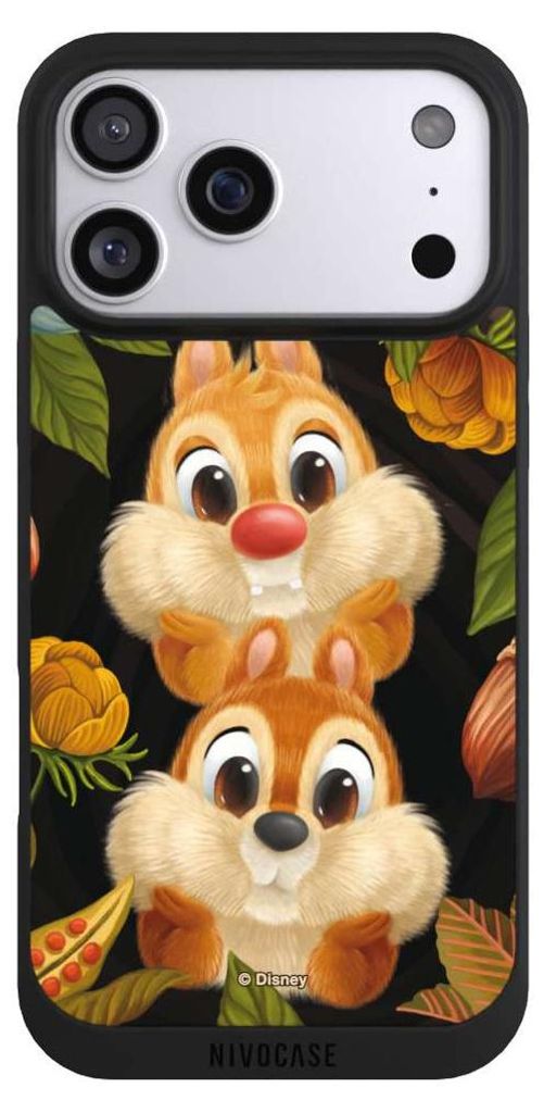 NIVOCASE Handyhülle für Apple iPhone 17 Pro Max Hülle NIVOpure Case Schwarz Disney Offizielles Lizenzprodukt Chip und Chap