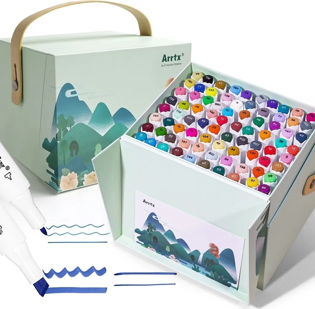 Marqueurs Arrtx 80 Couleurs Double Pointe avec Crayons Graphite S Premium - 3