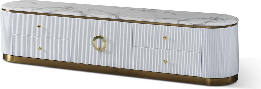 Designer Kommode Anrichte Side Low Board Schrank Wohn Zimmer Regal Metall Luxus