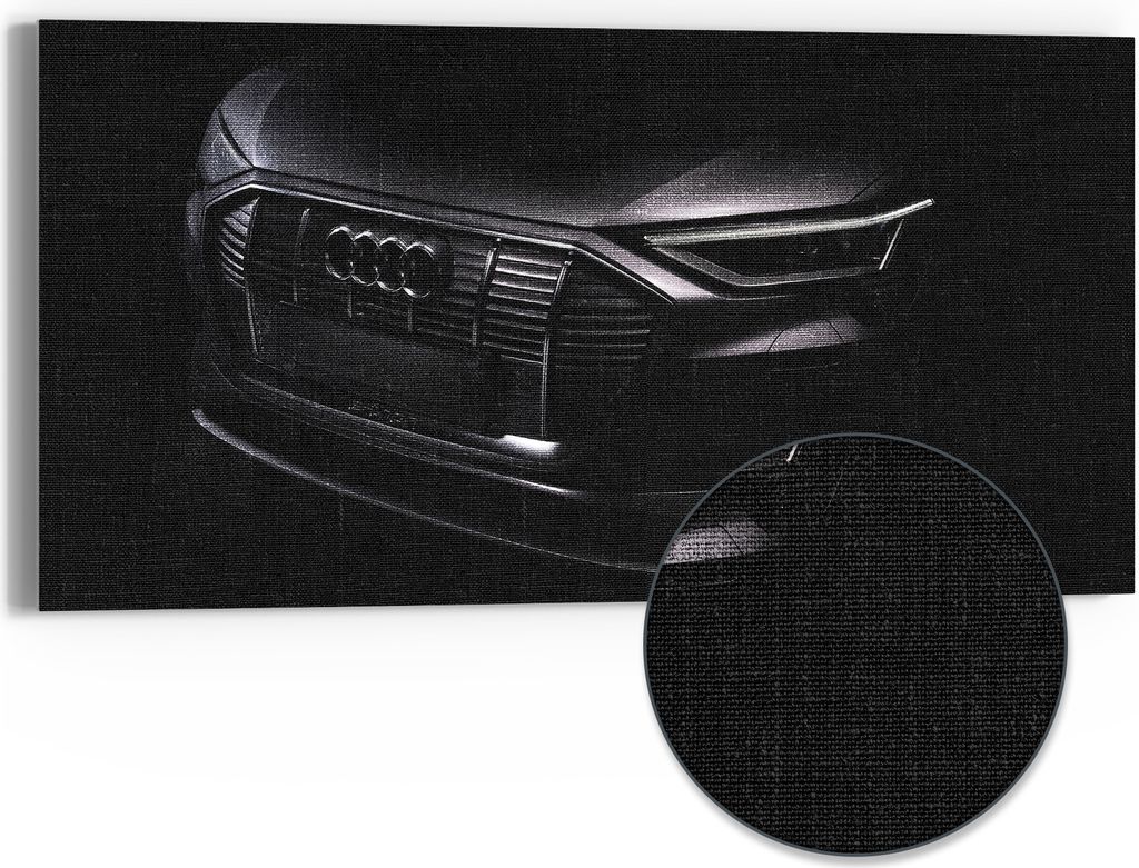 DEQORI Hybrid Leinwand Bild 60x30 cm 'Audi Frontalaufnahme' Produktbild 