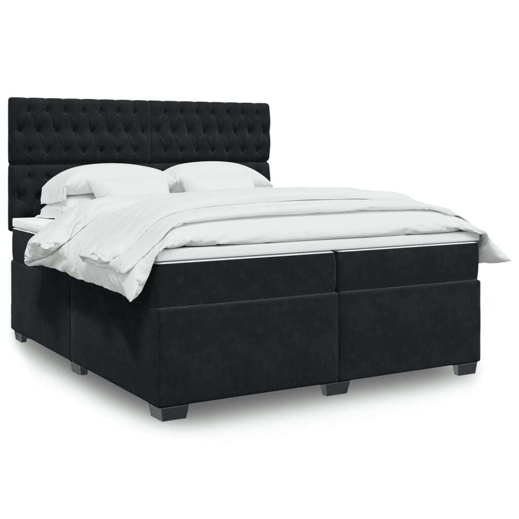 Maison Exclusive - Boxspringbett mit Matratze Schwarz 200x200 cm Samt