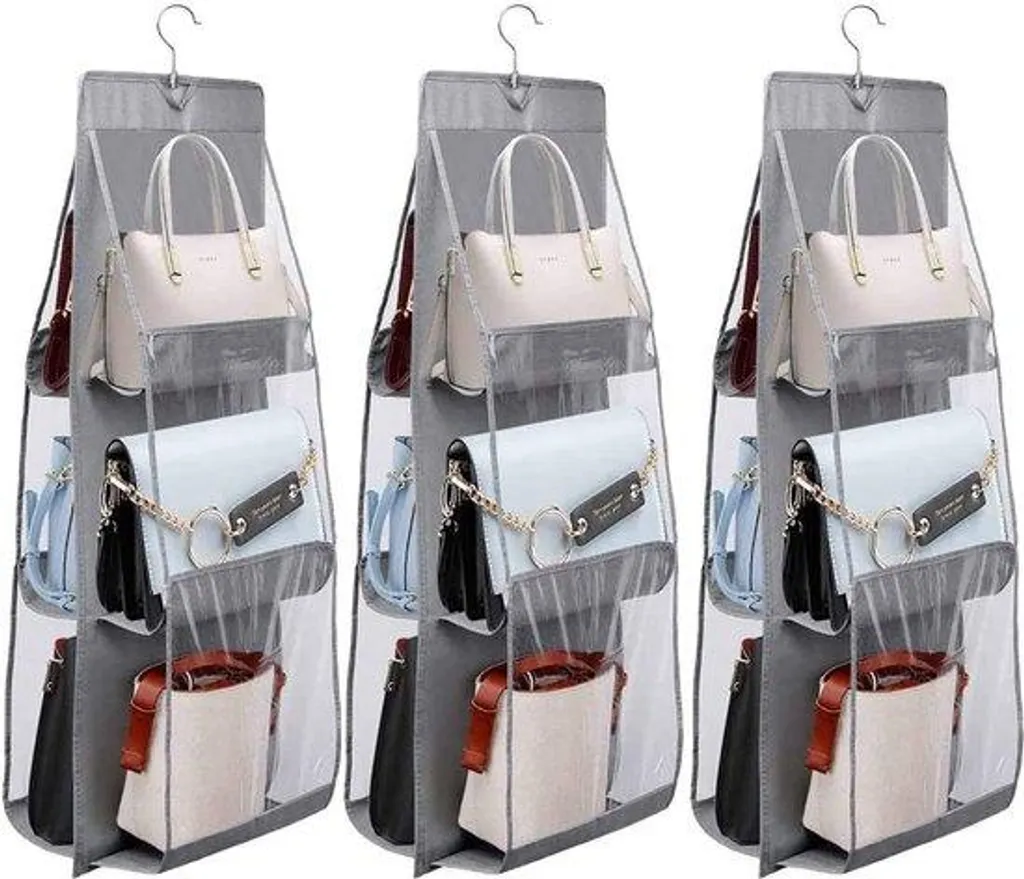 Rangement de sac à main multicouche en tissu non-tissé lot de 3 pièces