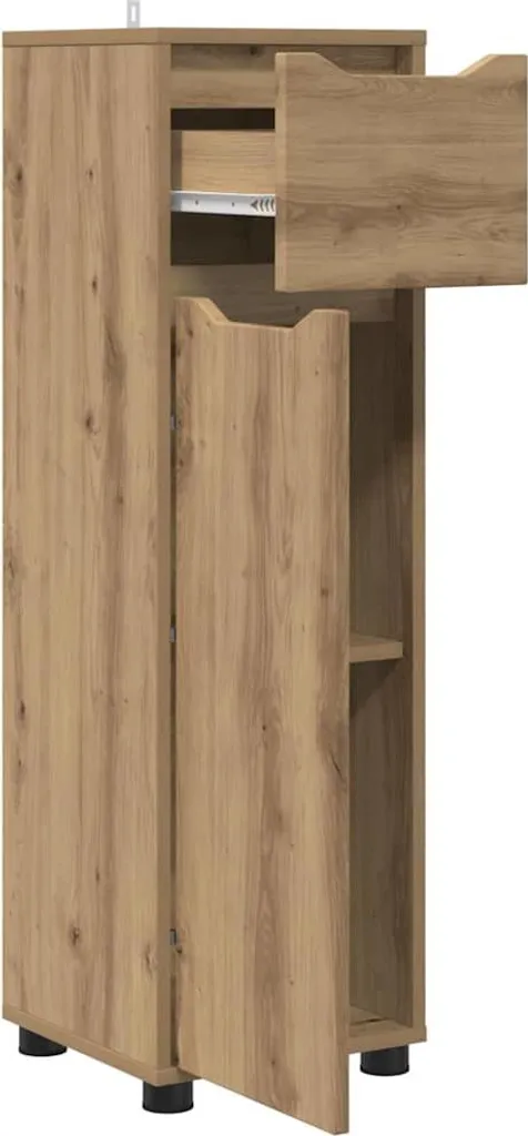 Meuble colonne de salle de bain avec étagères modulables Chêne Artisan - 4