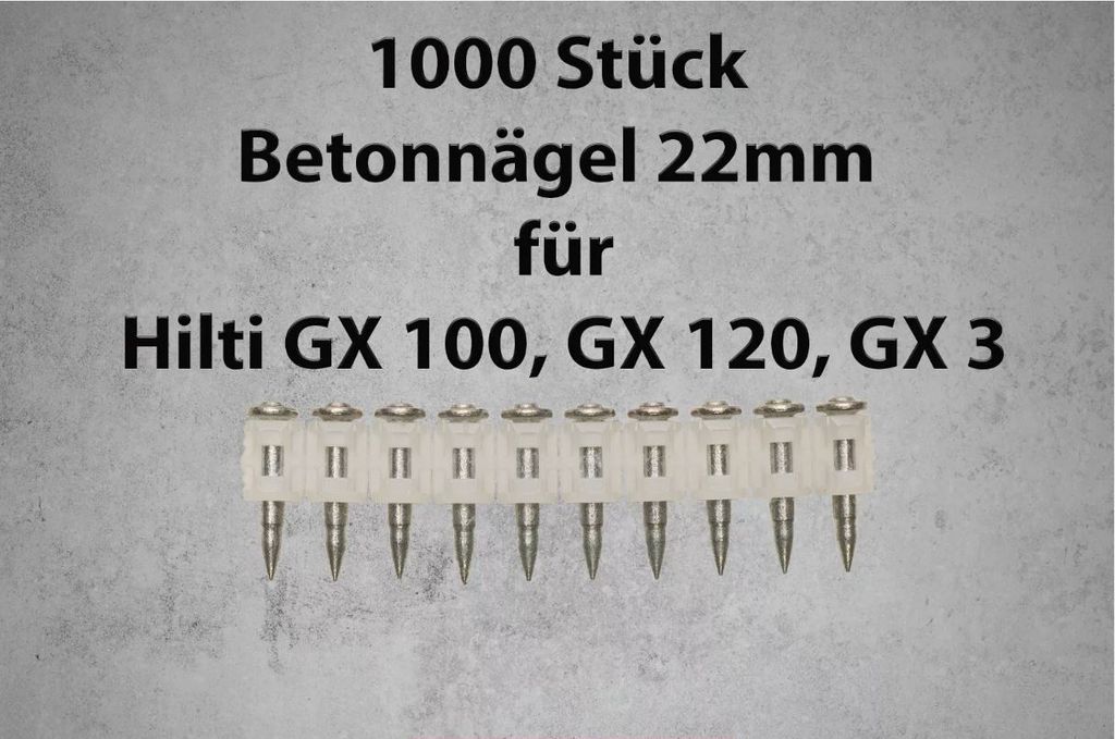 22 mm Betonnägel 1000 Stück passend für Hilti GX 100, GX Produktbild 