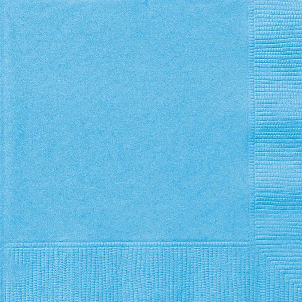 Große hellblaue Servietten, 50 Stück, 2-lagig, 33 x 33 cm Produktbild 
