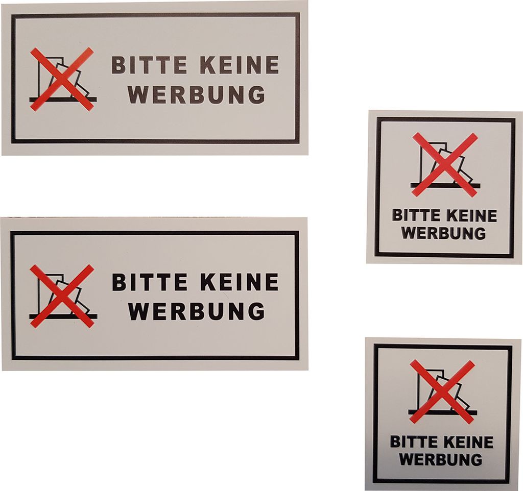BITTE KEINE WERBUNG Aufkleber Etiketten