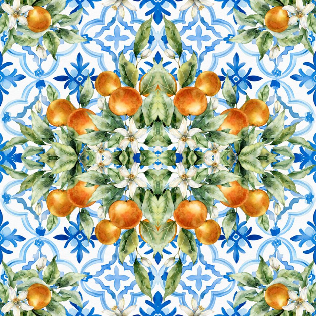 Servietten Papier 33x33cm 3-lag. mit Orangen 20 Stück Produktbild 