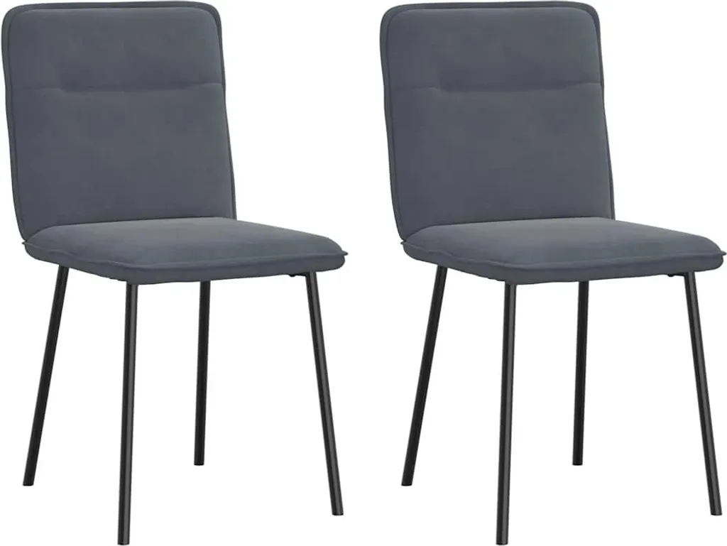 Sedie da pranzo 2 pezzi. Velluto grigio scuro - 1