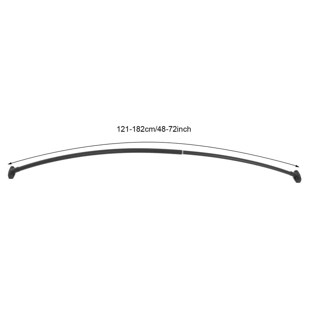 Tringle à rideau de douche courbée noire extensible 110-200cm robuste - 4