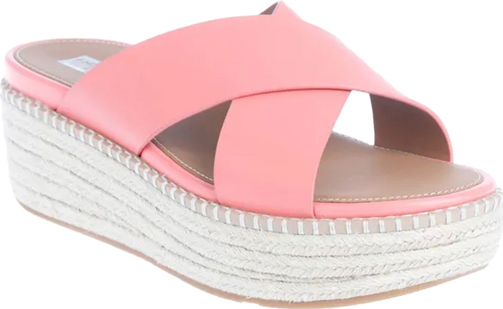 FitFlop - Damen Sandalen "Eloise Espadrille", Kreuz, Leder GT1994 (40,5 EU) (Koralle)