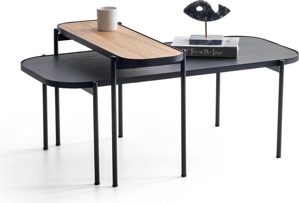 Couchtisch mit Beistelltisch – edles und vielseitiges Tisch-Set Wohnzimmer