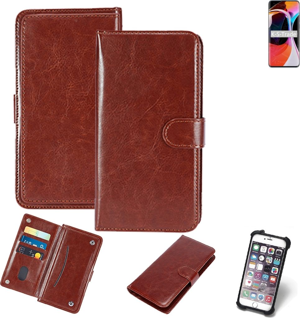K-S-Trade 360° Hülle kompatibel mit Xiaomi Mi 10 braun Kunstleder Case BookCase WalletCase Kunstlederederhülle Handyhülle, Rundumschutz Bumper