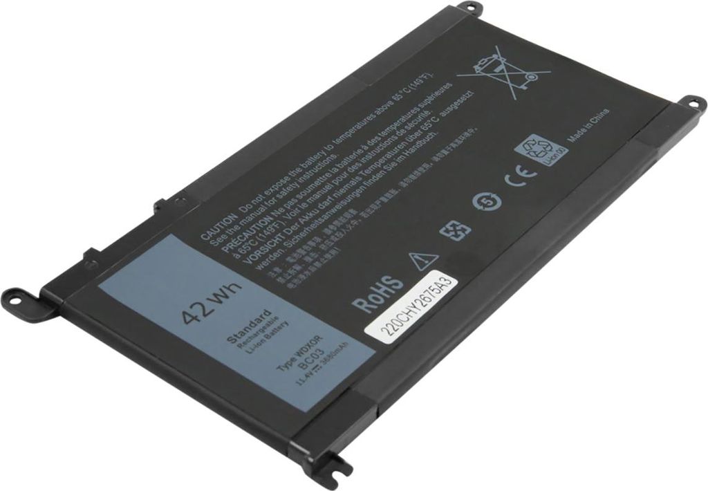 Avizar, Ersatzakku für Dell Latitude 3379 Laptop Li-Polymer 11,4V 3680mAh, Schwarz