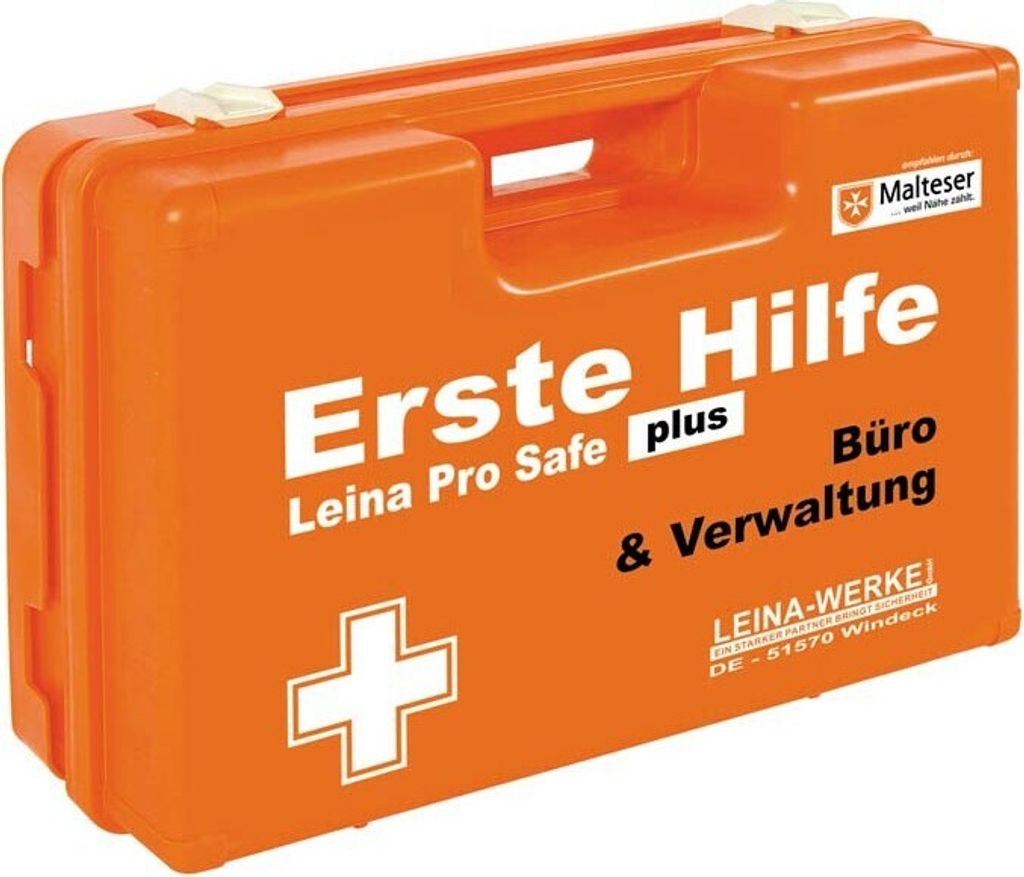 LEINA-WERKE Erste-Hilfe-Koffer Pro Safe plus Büro & Verwaltung DIN 13169 orange