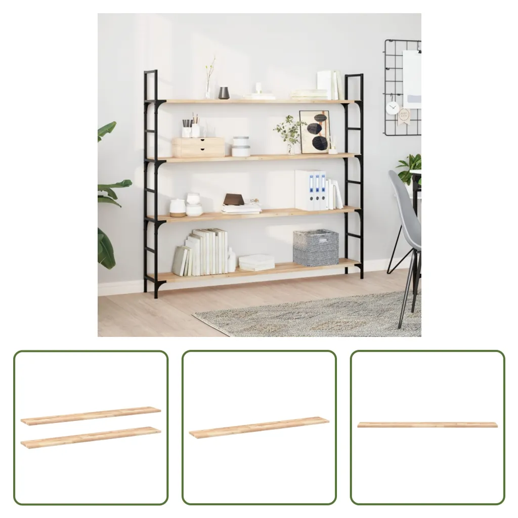 Mensole Acacia Massiccia 140x20x2cm - Legno Autentico Non Trattato