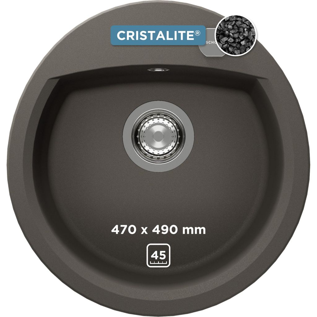 SCHOCK Küchenspüle Manhattan R-100, Granitspüle, kratzfest, für 45 cm Unterschrank