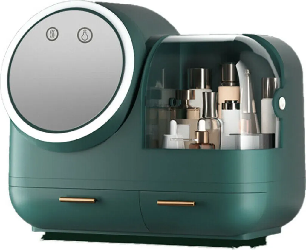Organisateur Cosmétiques pour Voyage avec Miroir LED et Sèche-cheveux