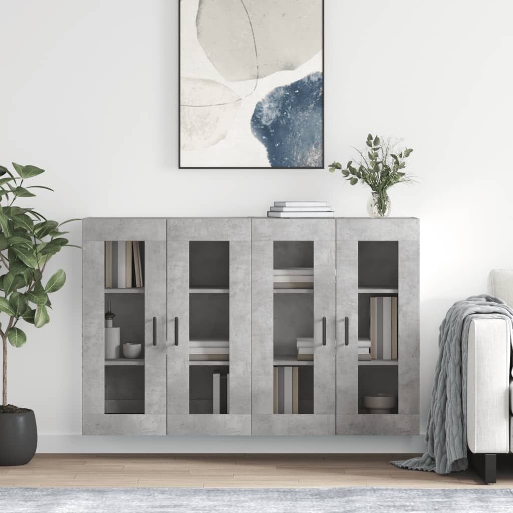 Maison Exclusive - Wandschränke 2 Stk. Betongrau Holzwerkstoff