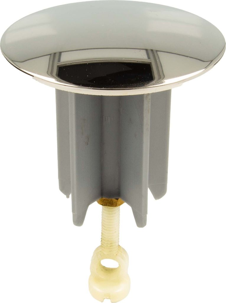 A close-up studio shot of a drain stopper.