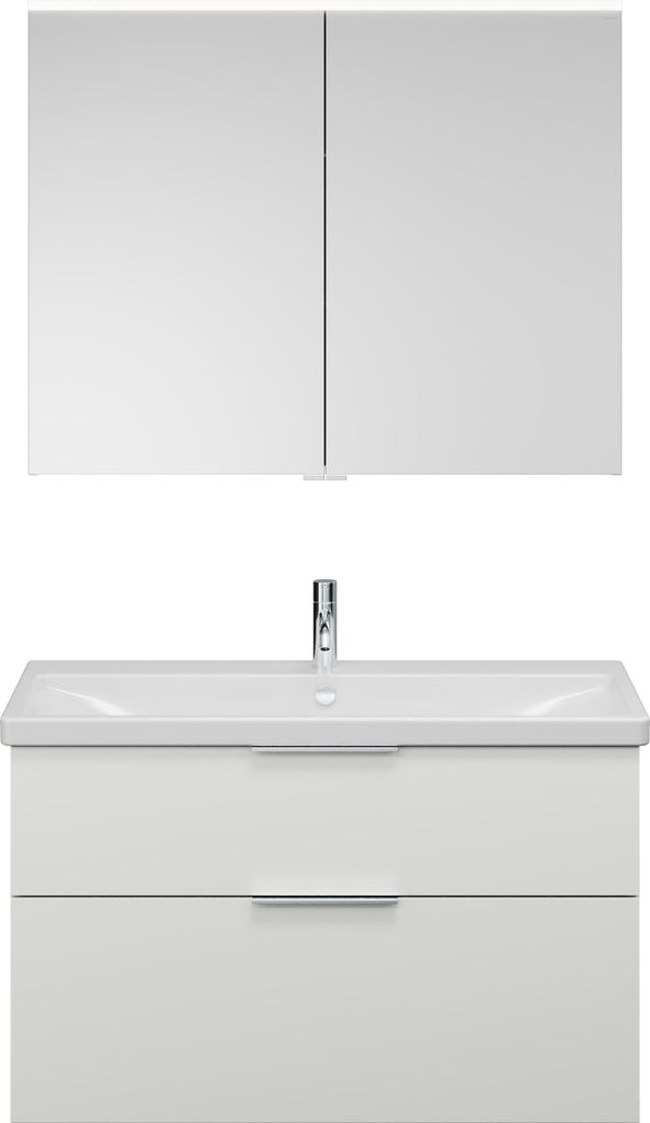 burgbad Eqio Set, bestehend aus Spiegelschrank, Keramik-Waschtisch und Waschtischunterschrank, Breite 1030mm, SFAN103F6582C0001G0146