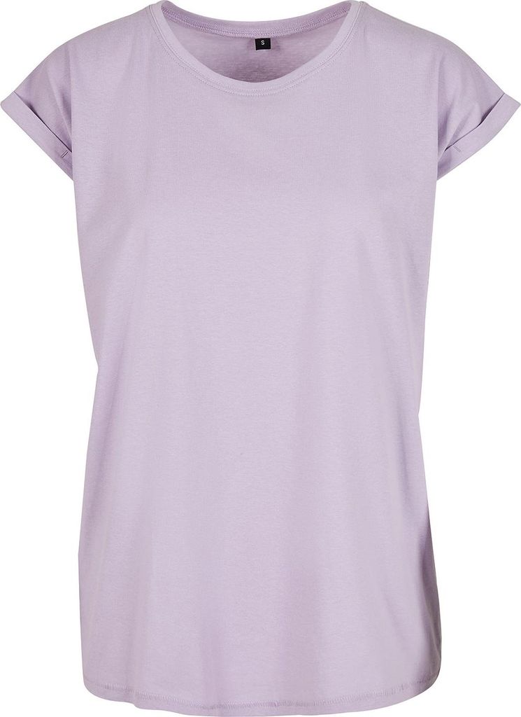 New Morning Studios - T-Shirt Überschnittene Schulter für Damen RW10724 (L) (Flieder)