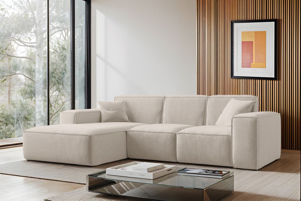 Kaiser Möbel Ecksofa L-Form Siena Stoff Maloy Beige Links