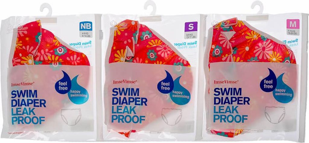 Imse Vimse Schwimmwindel Pink Daisy mit Rüsche S (small) 5-8 kg