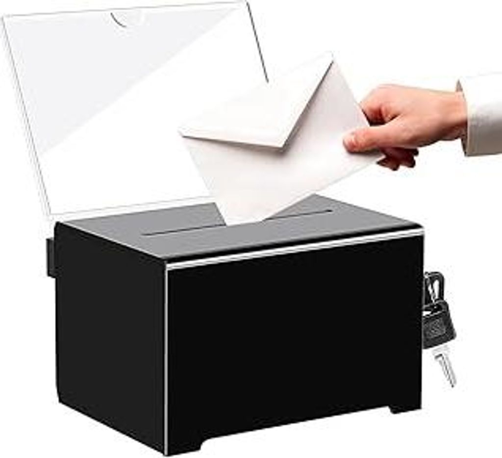 Spardose Abschließbar Acrylspendenbox mit Schlüssel: Acryl Spendenbox Geldkassette Empfohlene Box zum Kommentieren, Spenden & Visitenkarten Samme...