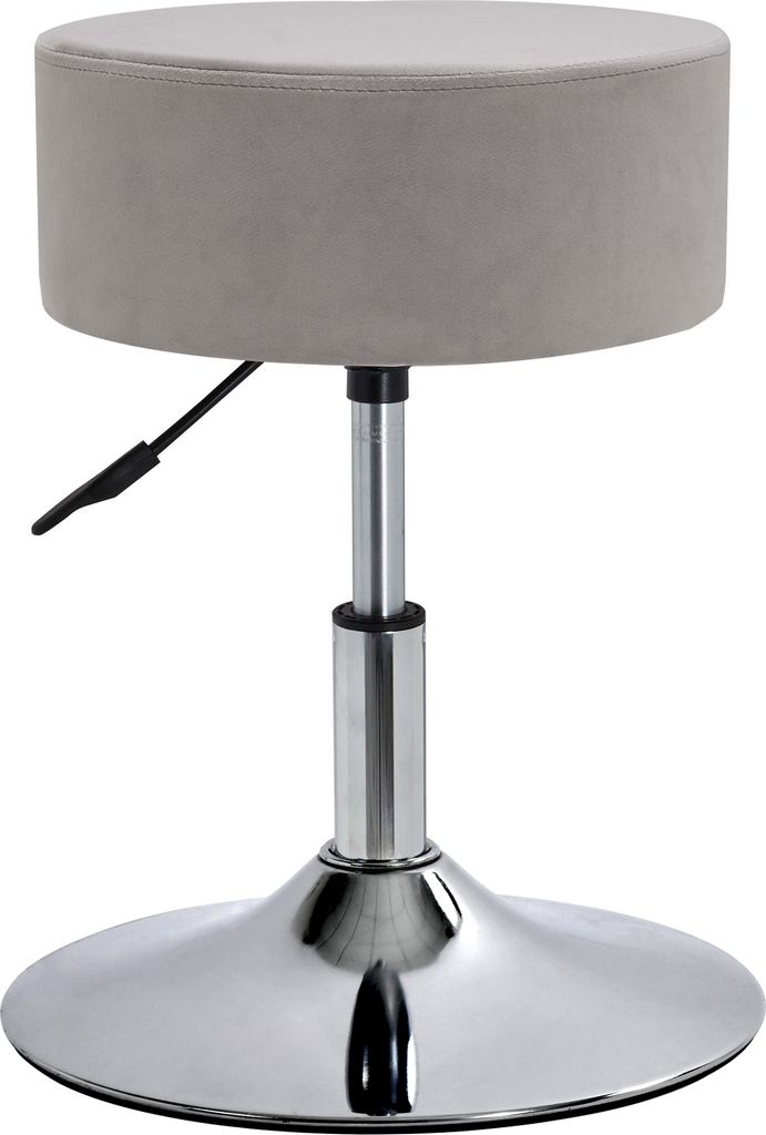 Duhome Hocker Samt Grau, höhenverstellbar, drehbar & Produktbild