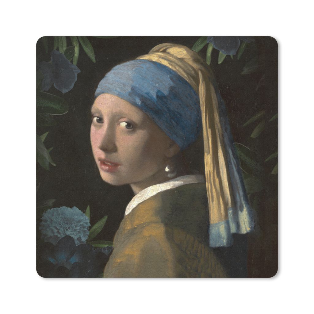 MuchoWow Mauspad Mousepad Das Mädchen mit dem Perlenohrring - Vermeer - Kunst 20x20 cm - Mousepads - Maus Mat - Pad - Mausunterlage - Desk Mat -...