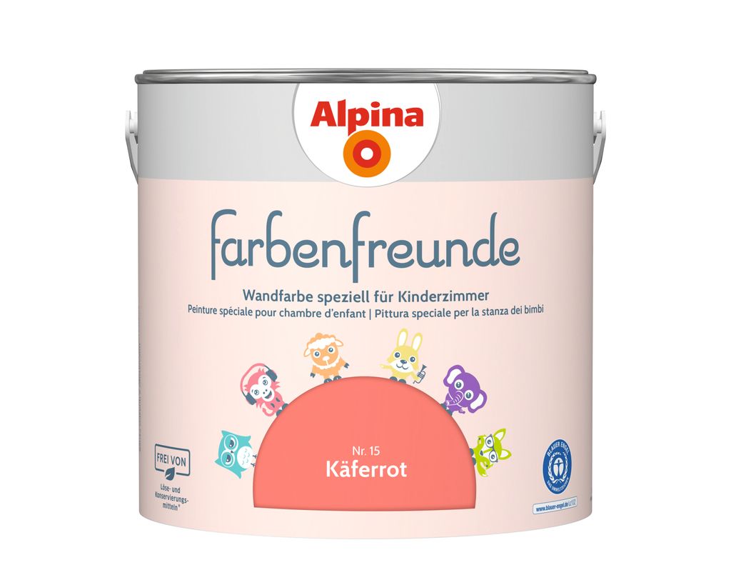 Alpina Farbenfreunde Wandfarbe Nr. 15 käferrot 2,5 L matt Produktbild 