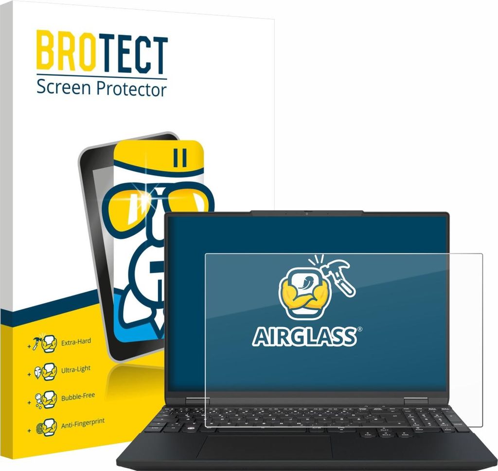 BROTECT Schutzglas für Tuxedo InfinityBook Max 15 Gen 10 Schutzfolie Panzer Folie Glas Display Schutz klar