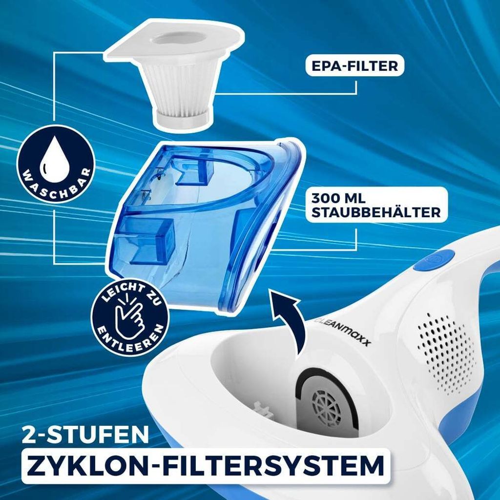 CLEANmaxx Milben-Handstaubsauger Antimilben-Sauger mit Produktbild 6