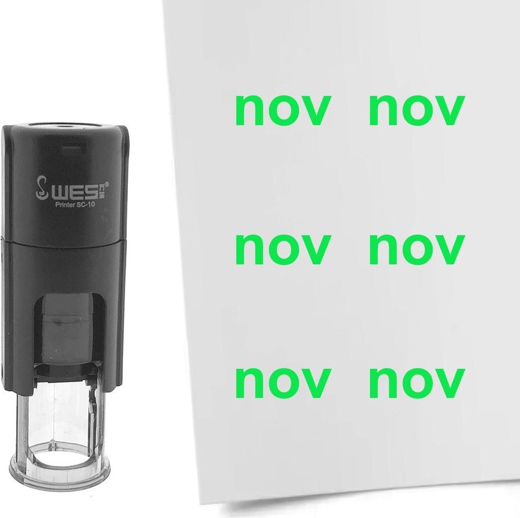 CombiCraft Selbstfärbender Stempel 'Monatskürzel Nov' in der Farbe Grün, Ø10mm