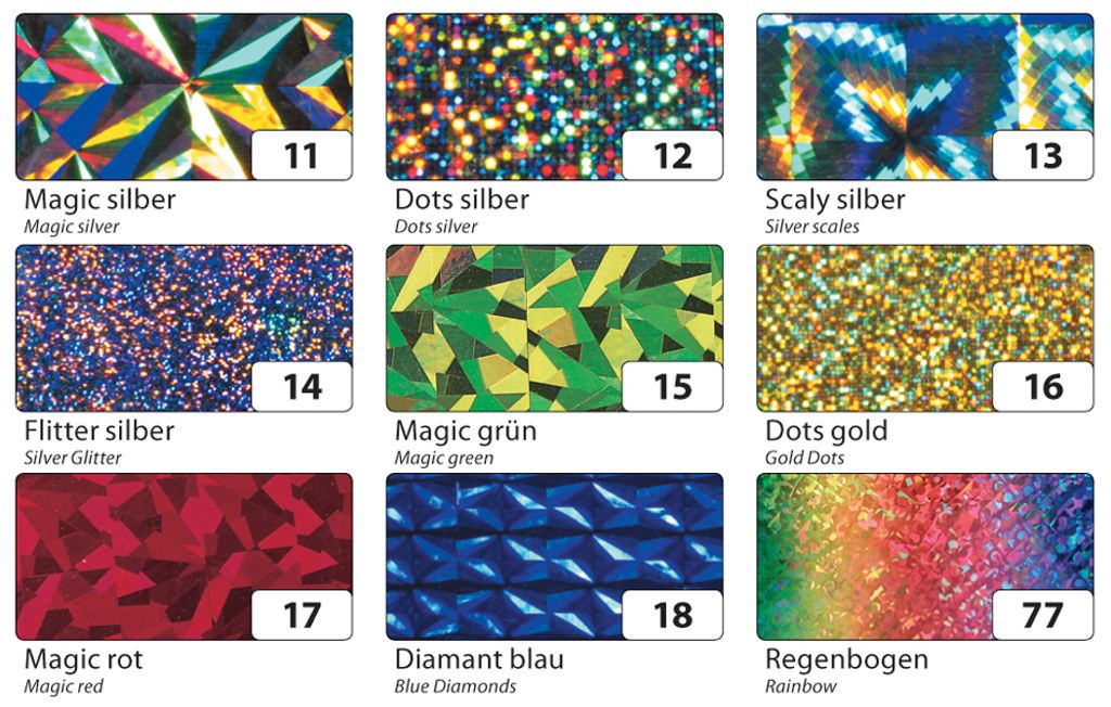 folia Holografie-Klebefolie 400 mm x 1 m Magic Silber
