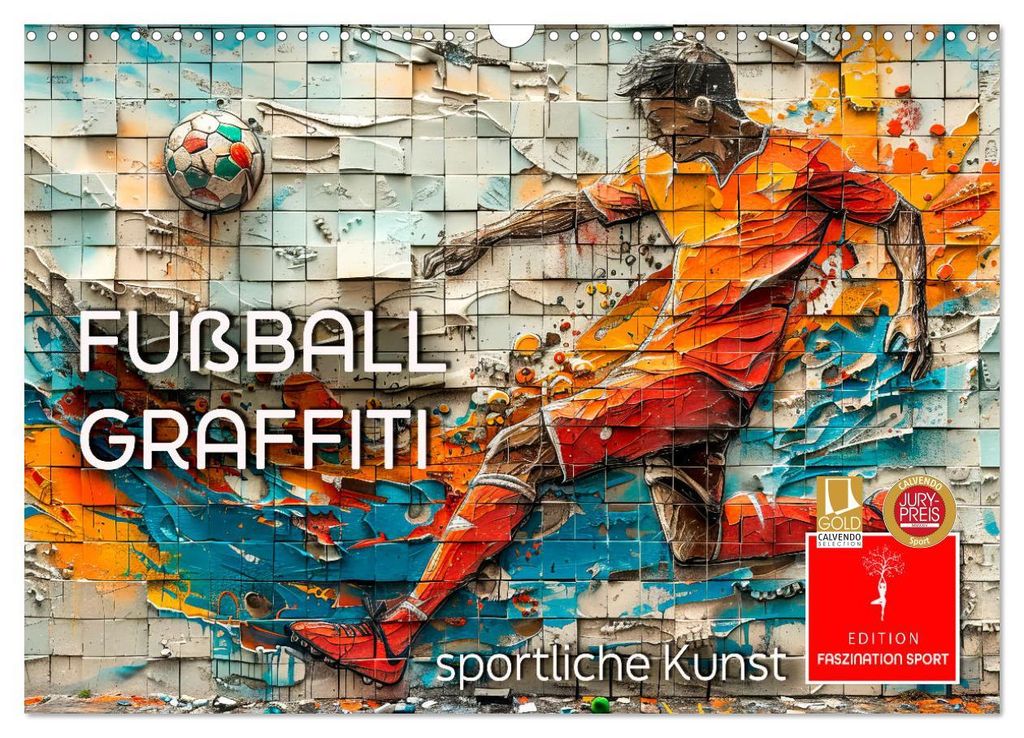 Fußball Graffiti - sportliche Kunst (Wandkalender 2027 DIN A3 quer), CALVENDO Monatskalender