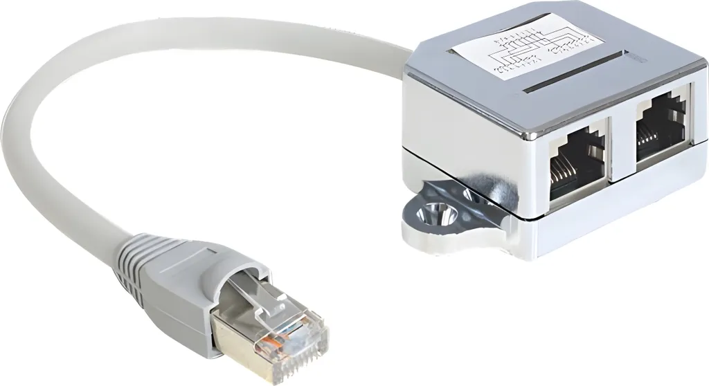 Delock 65441 Adattatore Port Doubler RJ45 Ethernet & ISDN Grigio